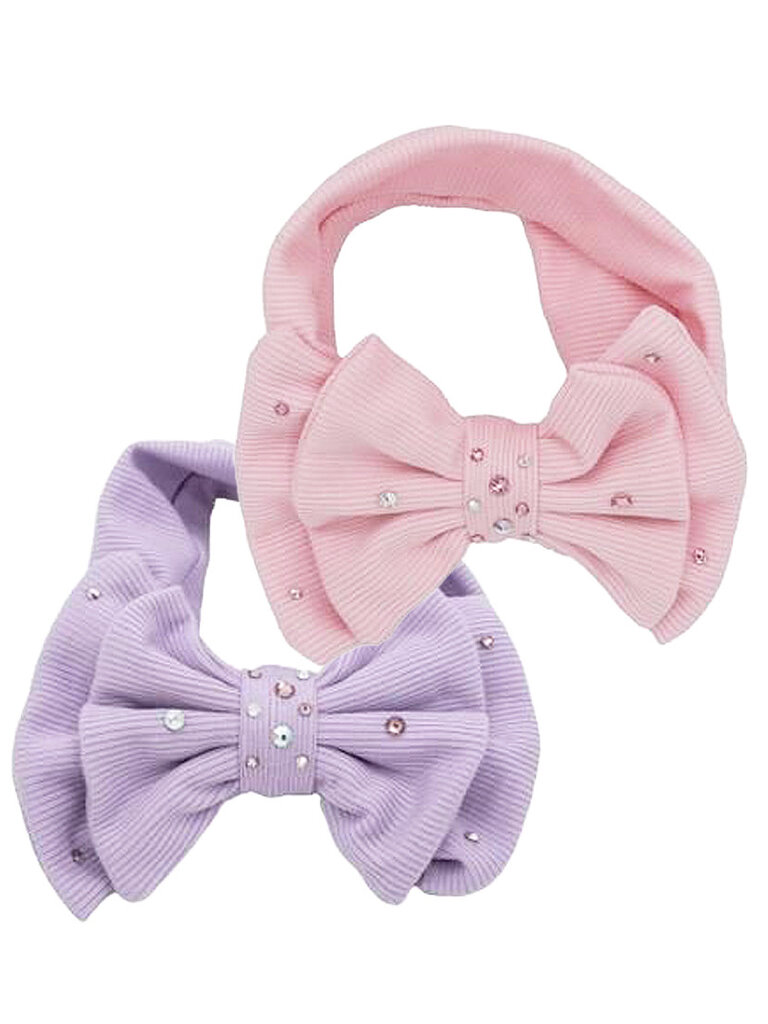 Bari Lynn Baby Crystallized Bow Ribbed Headband