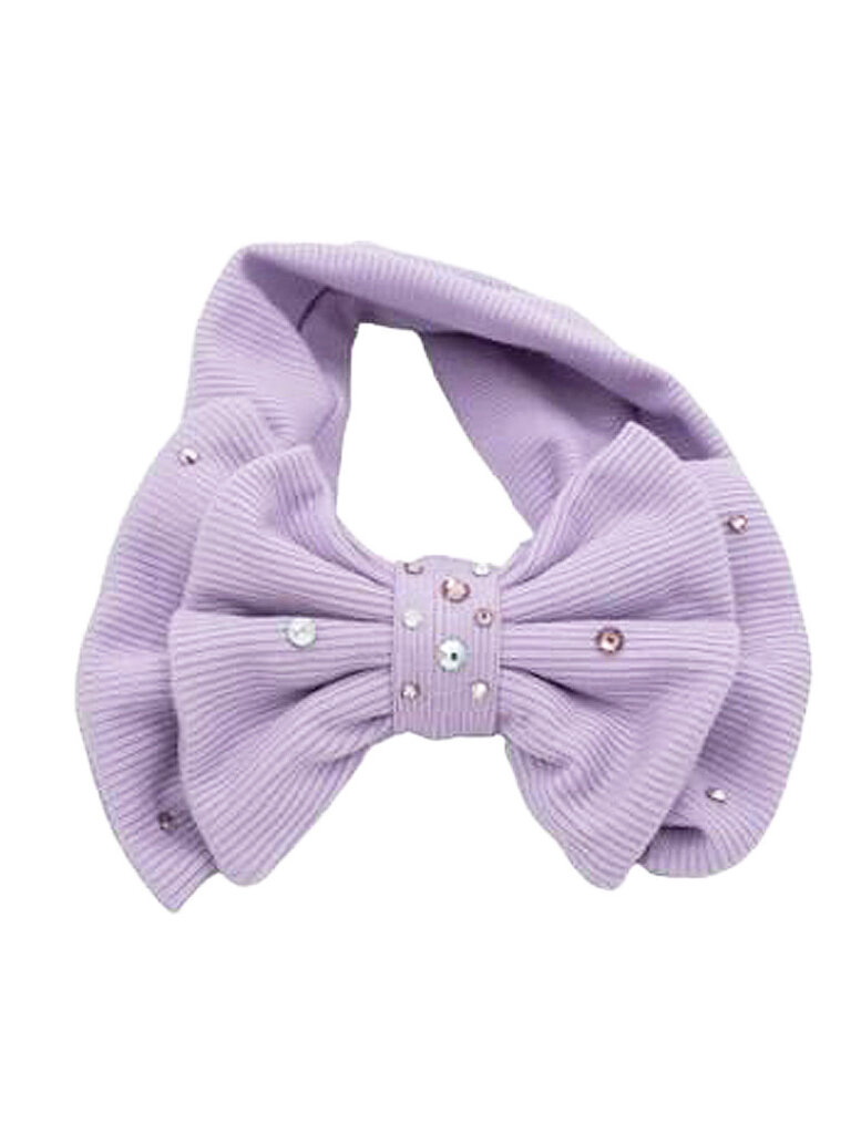 Bari Lynn Baby Crystallized Bow Ribbed Headband