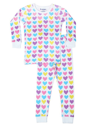 Baby Steps Watercolor Hearts Pajamas