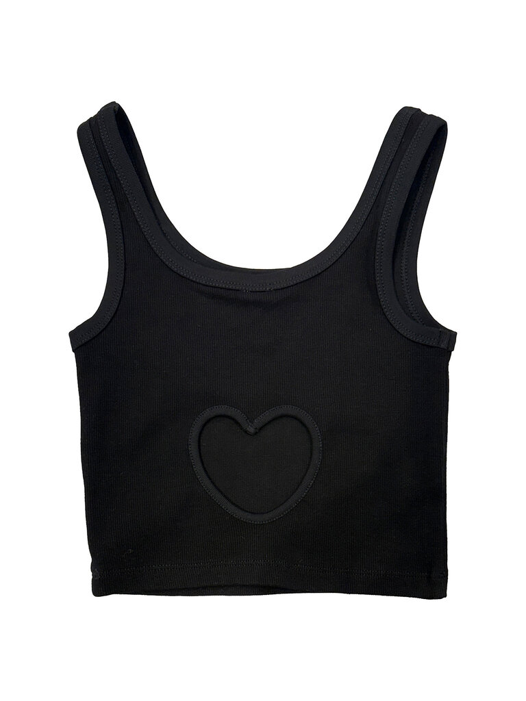 THEME Harlow Black Heart Cut Out Tank