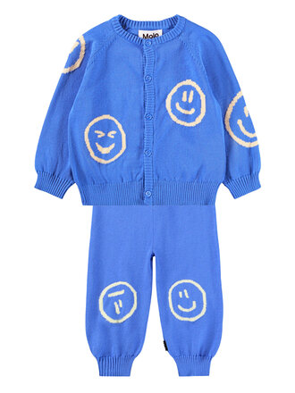 Molo Blue Tide Smiley Knit Set