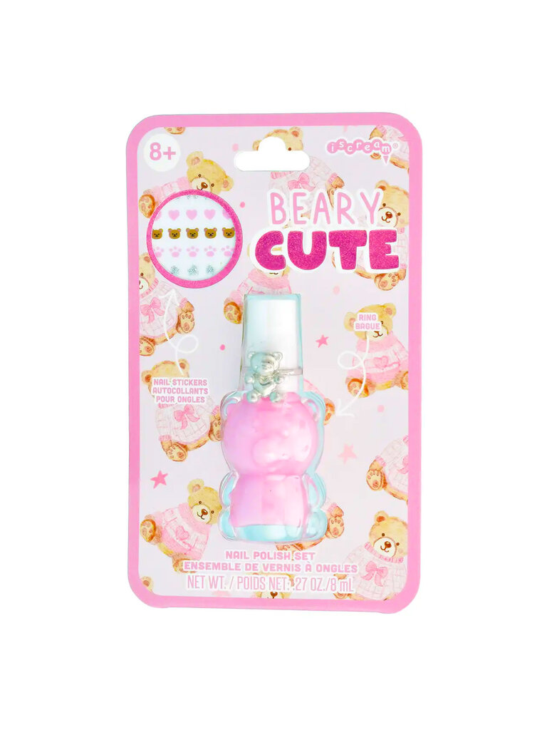 Iscream Beary Cute Nail Polish Ring Set
