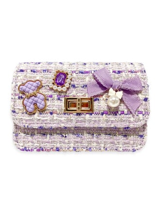 Teddy & Bow Tweed Purse