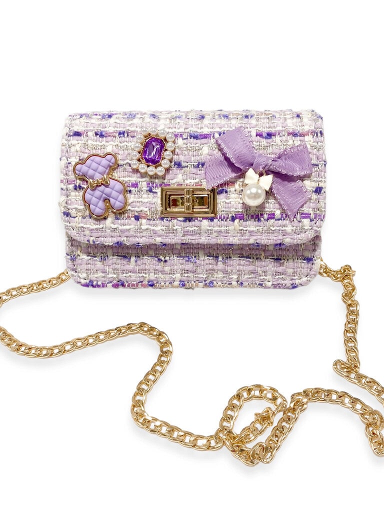Teddy & Bow Tweed Purse