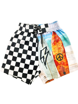 Baby Steps Surf Check Board Shorts