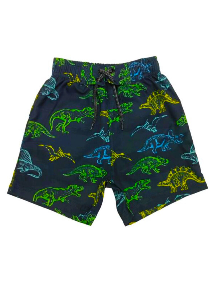 Baby Steps Neon Dino Board Shorts