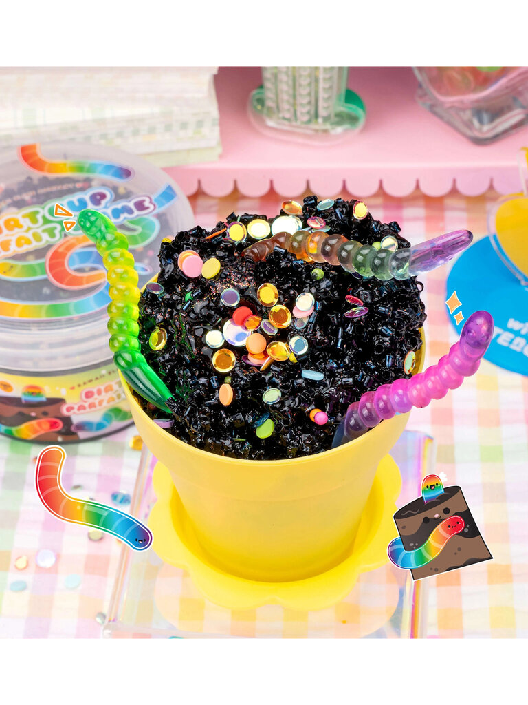Kawaii Slime Dirt Cup Parfait Crunchy Slime