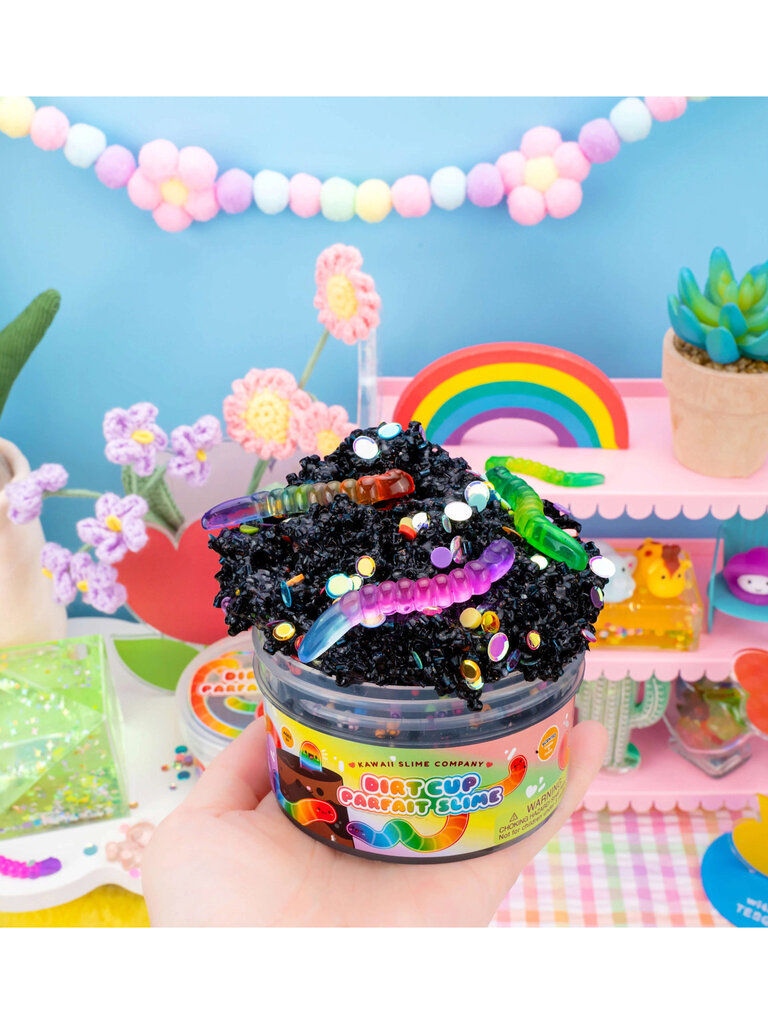 Kawaii Slime Dirt Cup Parfait Crunchy Slime