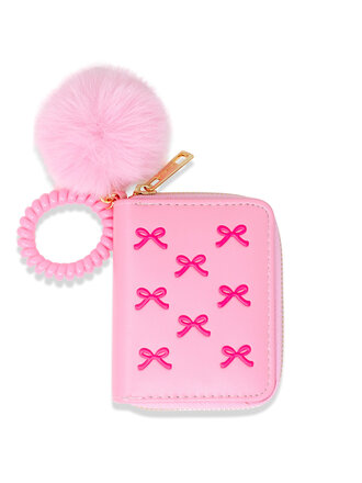Zomi Gems 3D Bow Pom Pom Zip Wallet