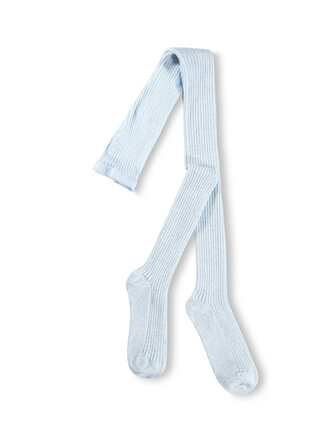 Molo Glitter Rib Tights - Morning Sky