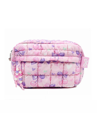 OMG Accessories Quilted Cherry Bow Pouch