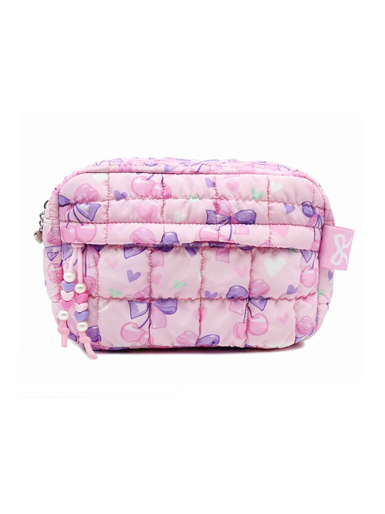 OMG Accessories Quilted Cherry Bow Pouch