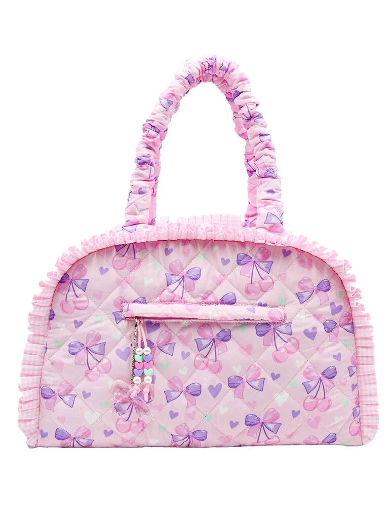 Quilted Cherry Bow Duffle Bag