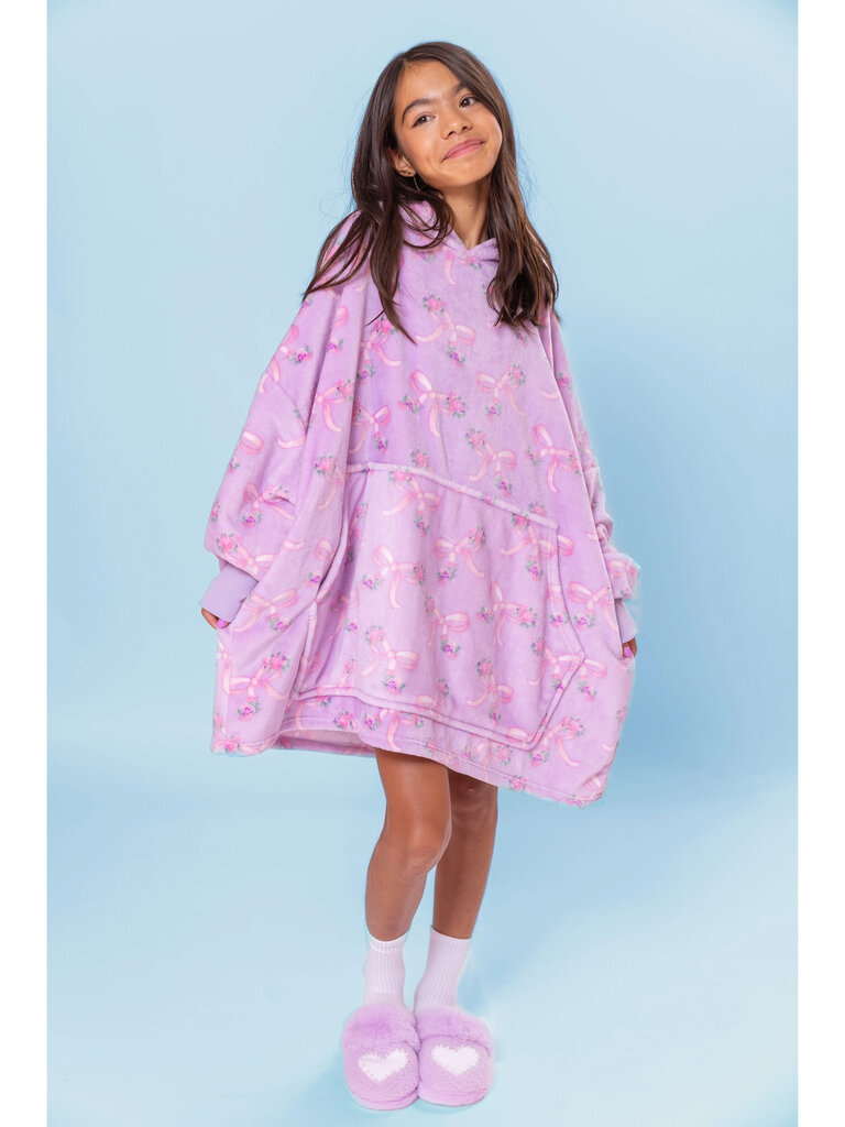 Orchid Floral Fleece Blanket Hoodie