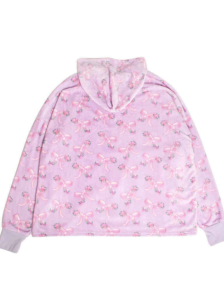 Orchid Floral Fleece Blanket Hoodie