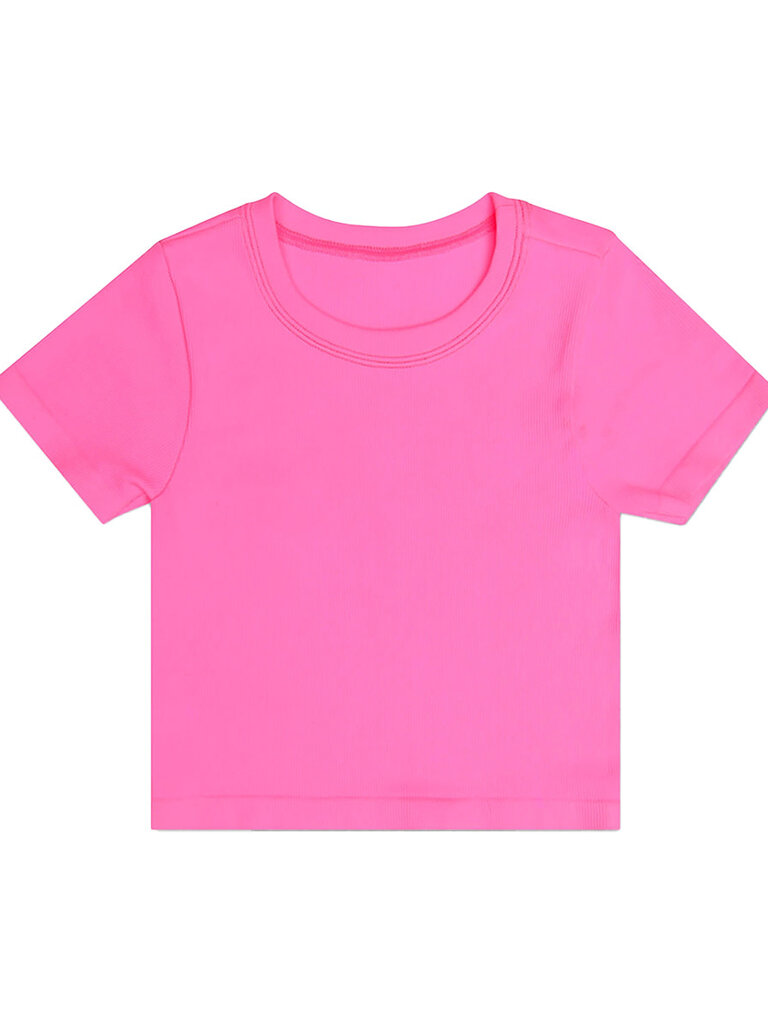 Iscream Bright Pink Ribbed Short Sleeve