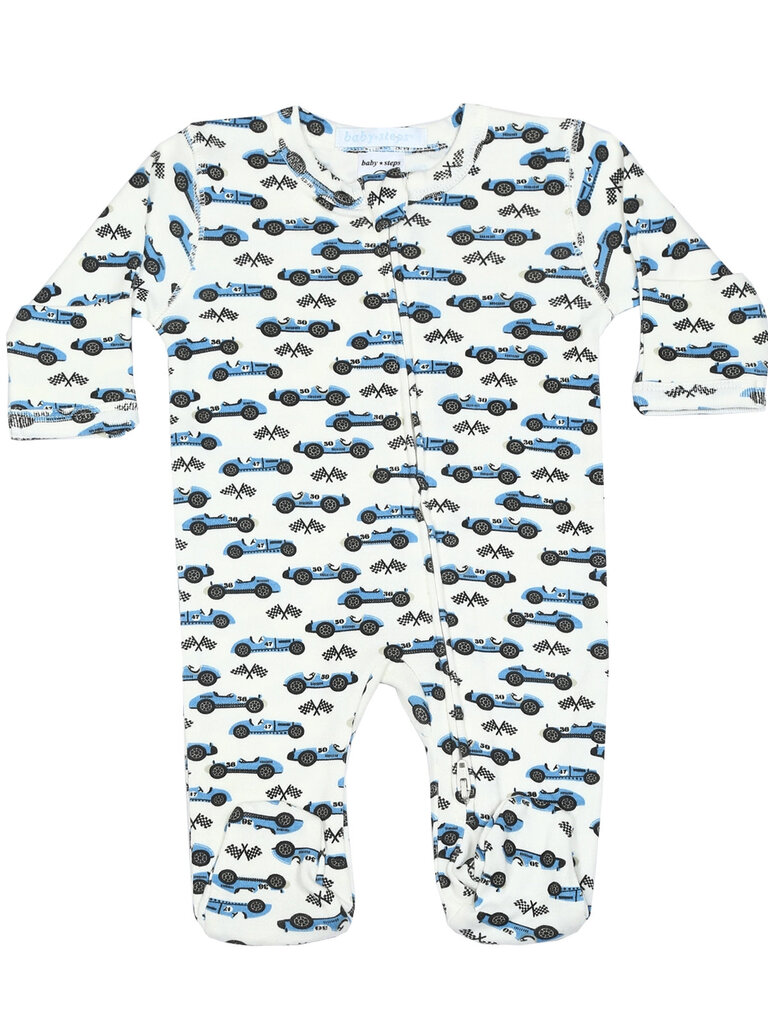 Baby Steps Raceway Zipper Footie