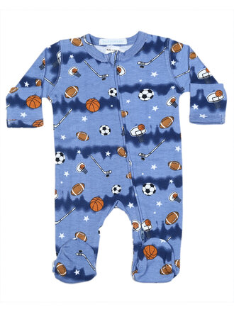 Baby Steps Play Sports Tie Dye Zipper Footie