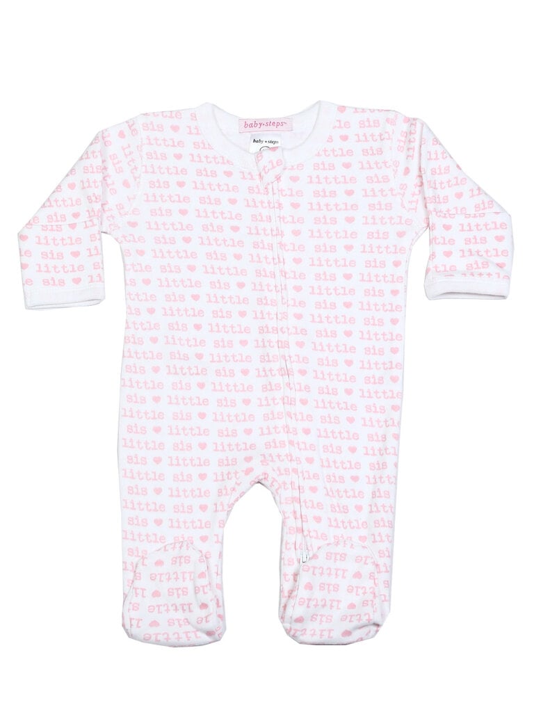 Baby Steps Little Sis Zipper Footie