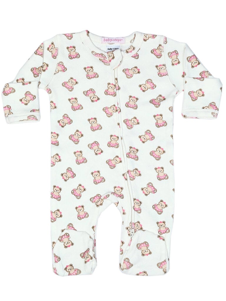 Baby Steps Princess Bear Zipper Footie