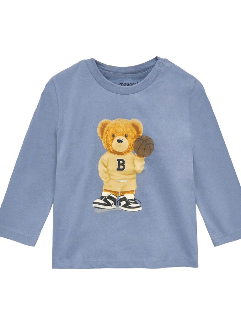 Mayoral Blue Baby Basketball Bear Shirt