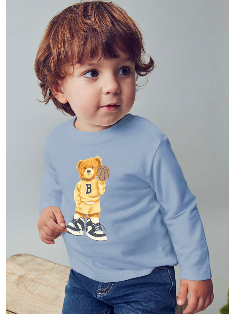 Mayoral Blue Baby Basketball Bear Shirt