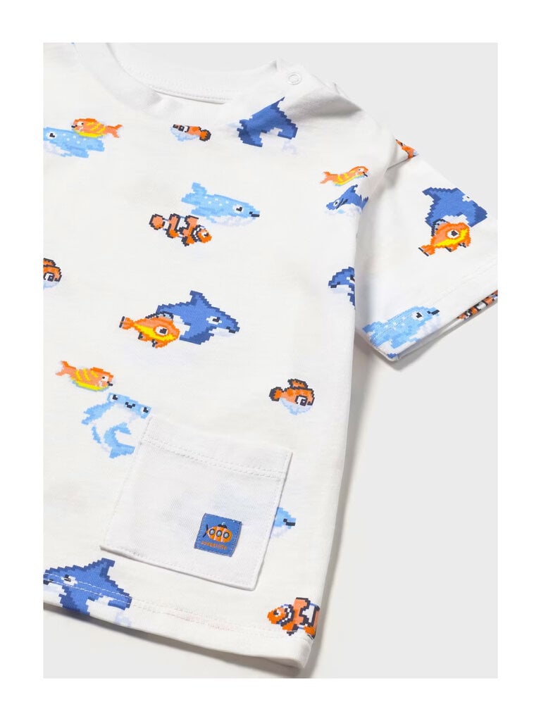 Mayoral Baby Digital Fish T-Shirt Set