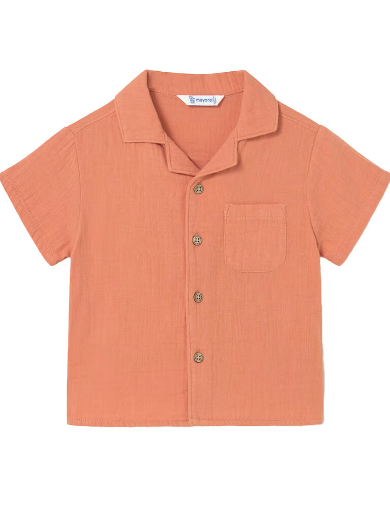 Mayoral Baby Orange Cotton Muslin Shirt