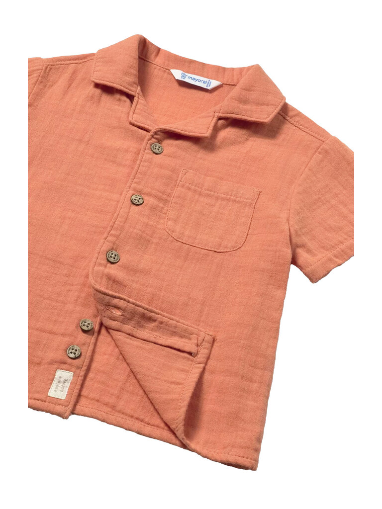 Mayoral Baby Orange Cotton Muslin Shirt