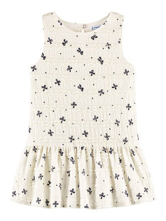 Mayoral Navy Bow Ivory Ruffle Dress