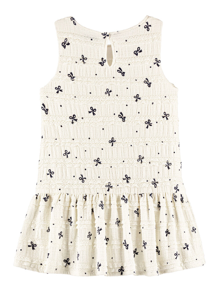 Mayoral Navy Bow Ivory Ruffle Dress