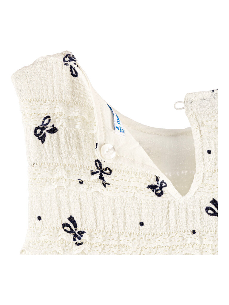 Mayoral Navy Bow Ivory Ruffle Dress