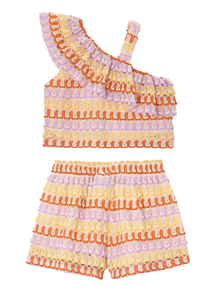 Mayoral Lilac Crochet Short Set