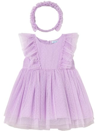 Mayoral Lavender Tulle Dress w Headband
