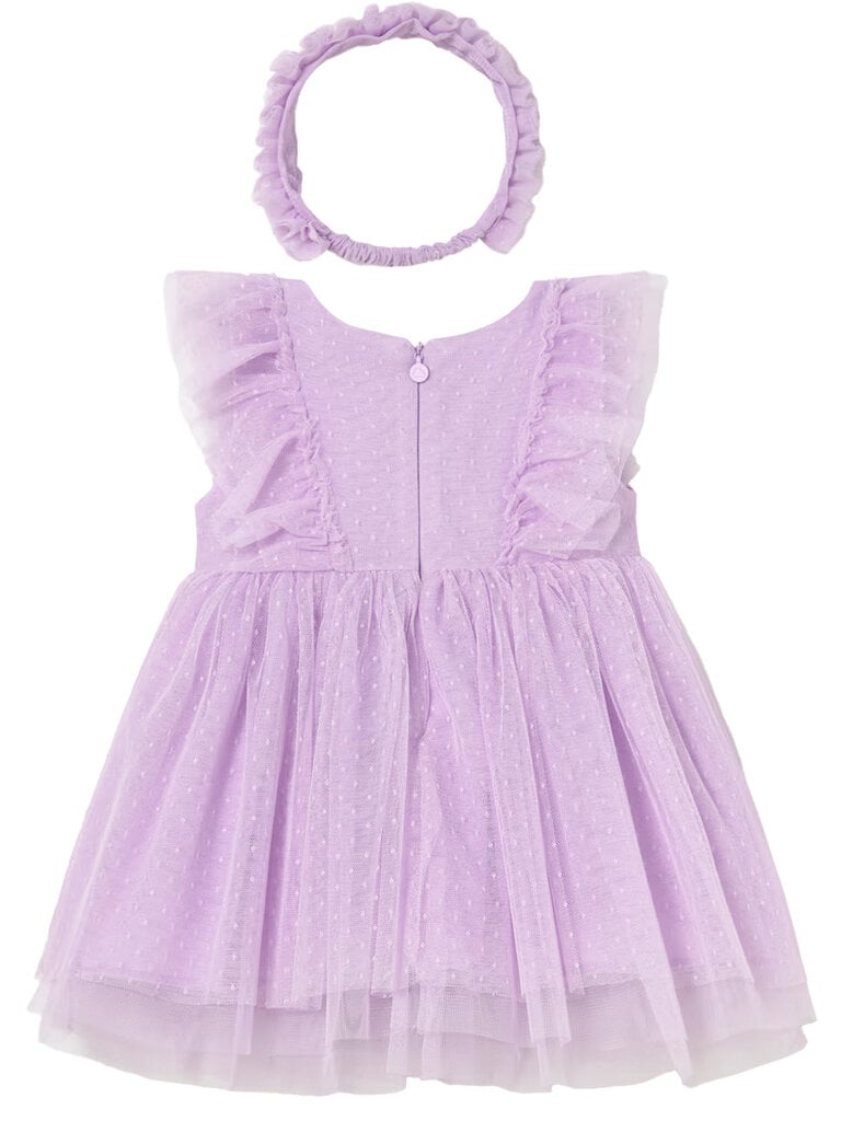 Mayoral Lavender Tulle Dress w Headband