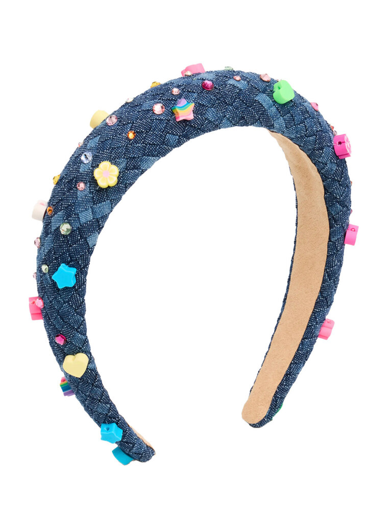Bari Lynn Crystallized Charms Denim Headband