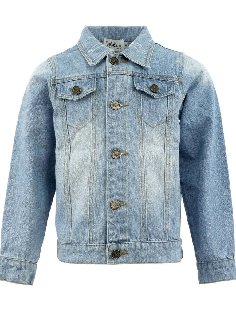 Lola and the Boys Rainbow Bow Gem Denim Jacket