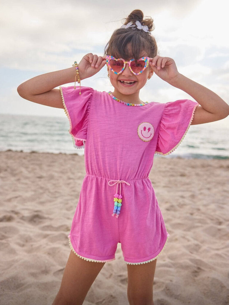 Lola and the Boys Pink Gems Emoji Romper