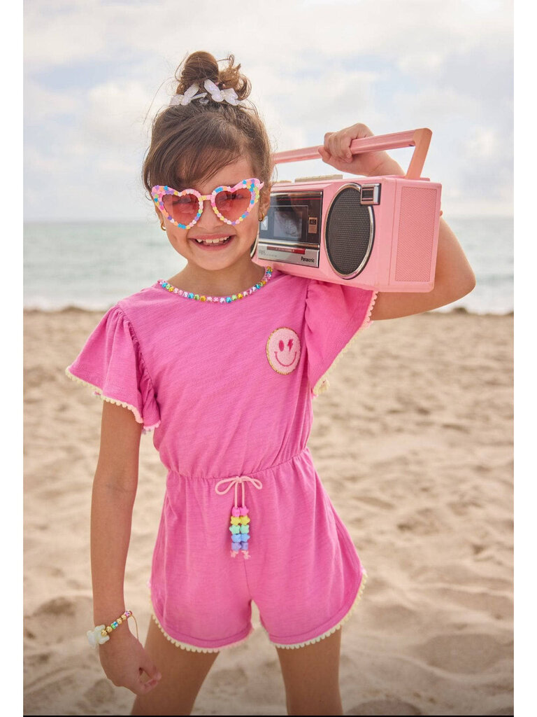 Lola and the Boys Pink Gems Emoji Romper