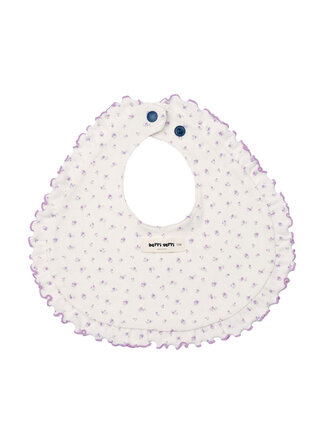 Petite Hailey Purple Floral Ruffle Bib