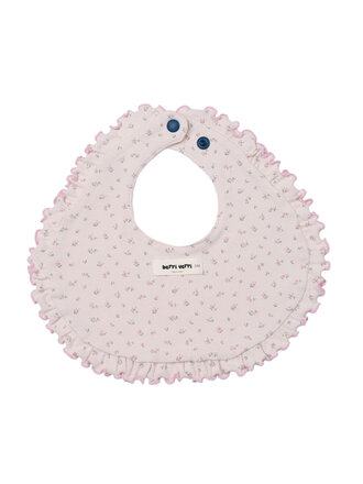 Petite Hailey Pink Floral Ruffle Bib