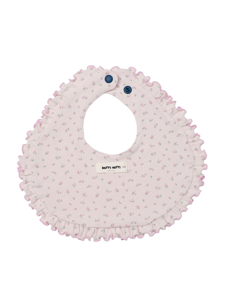 Petite Hailey Pink Floral Ruffle Bib