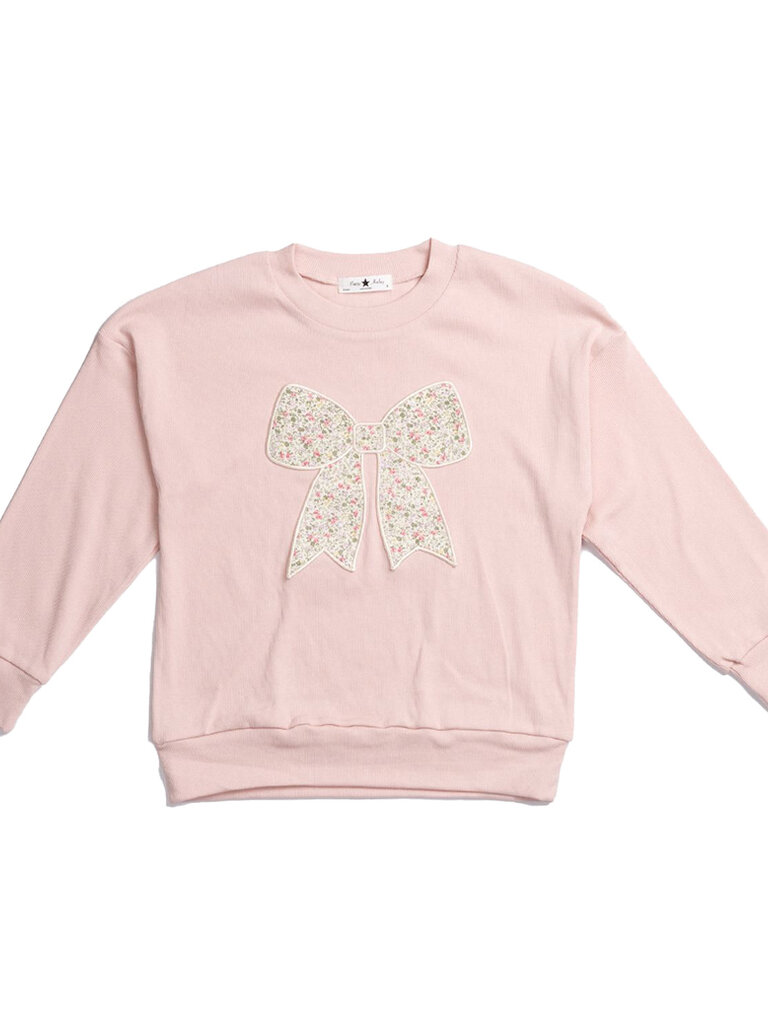 Petite Hailey Light Pink Bow Sweatshirt & Leggings Set