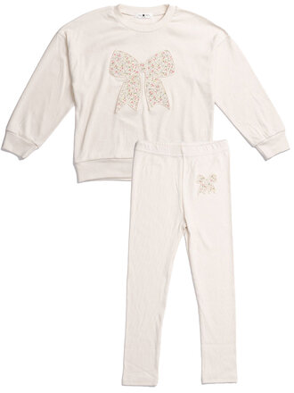 Petite Hailey Ivory Bow Sweatshirt & Leggings Set