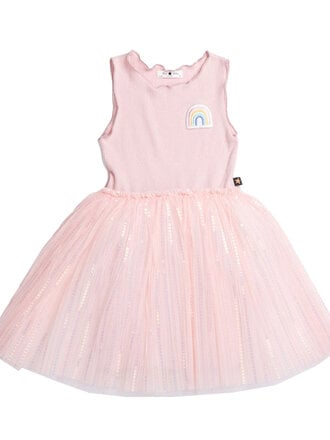 Petite Hailey Pink Chloe Rainbow Dress