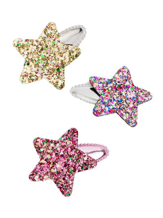 Petite Hailey Glitter Metal Star 3 Pack