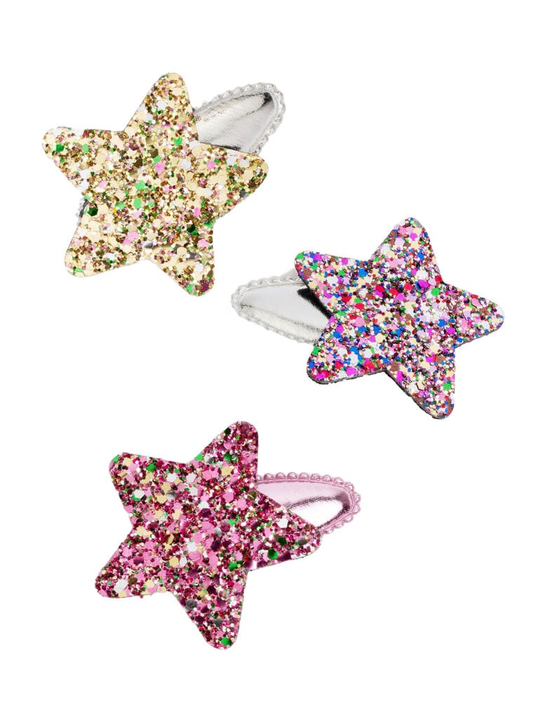 Petite Hailey Glitter Metal Star 3 Pack