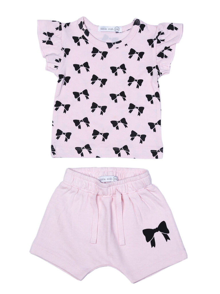 Baby Steps Pink Bows Shorts Set