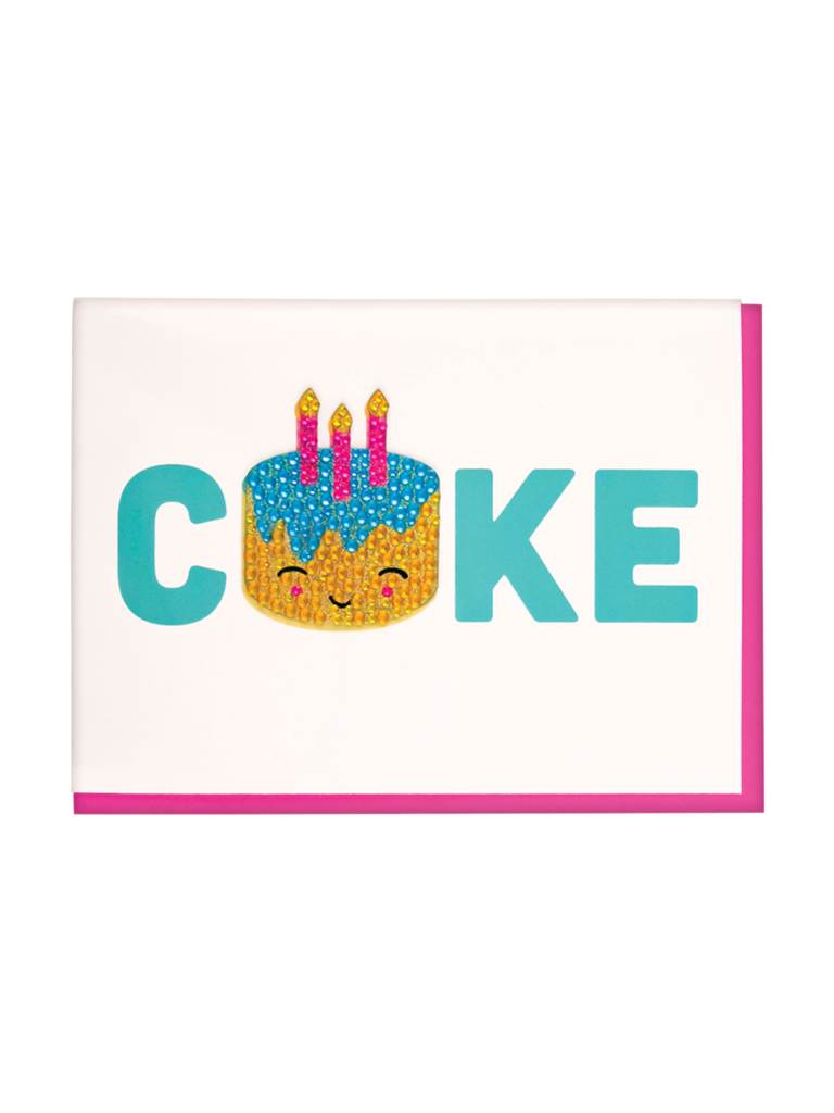 Iscream Birthday Cake Rhinestone Decal Card