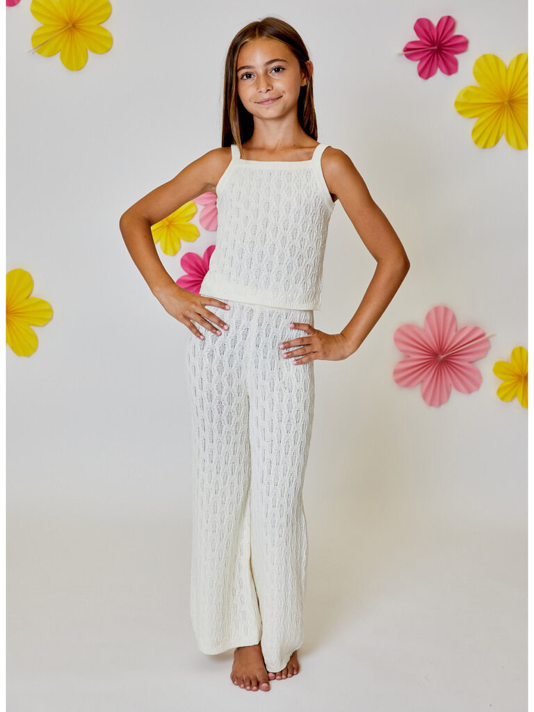 Design History Girls Tween Vanilla Tank and Pant Set